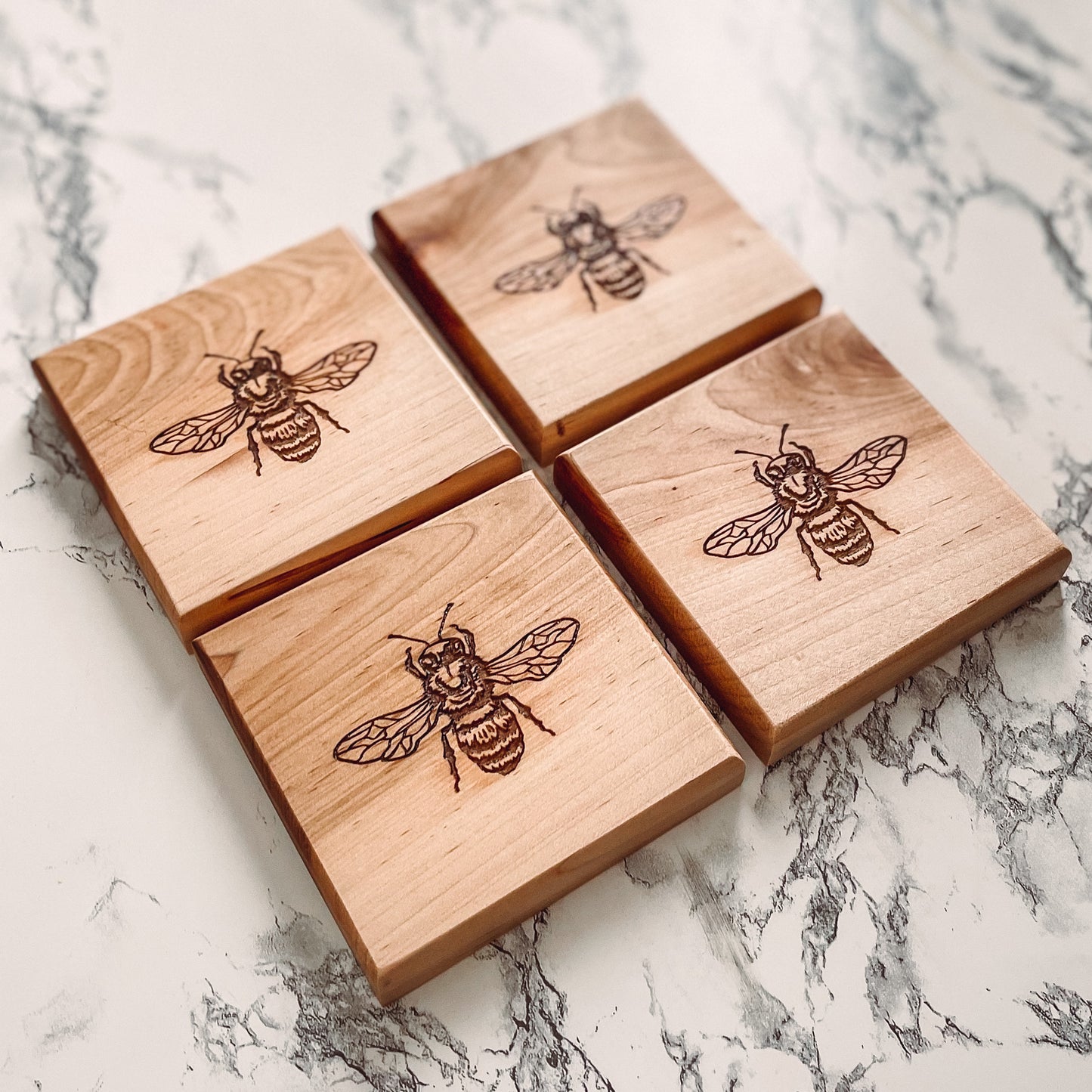 Maple Bumblebee Coasters