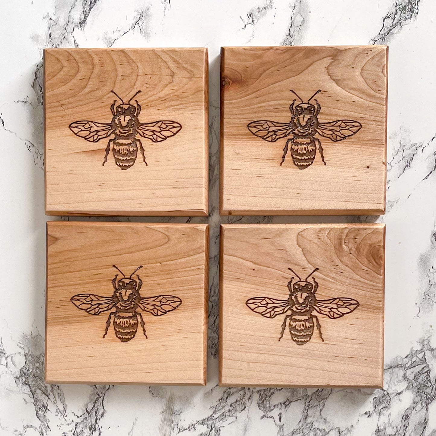 Maple Bumblebee Coasters