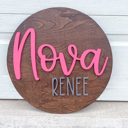 Round Name Sign