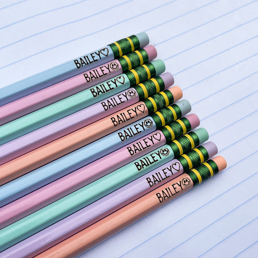 Pastel Engraved Pencils