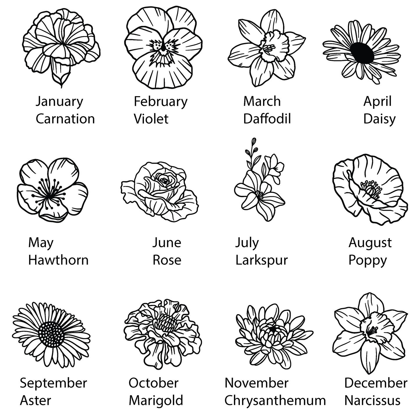 Custom Birth Month Flower Sign